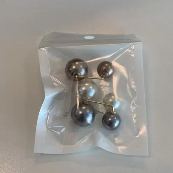 New 3Pcs/Set Double Pearl Pins Brooches - Picture 3 of 3